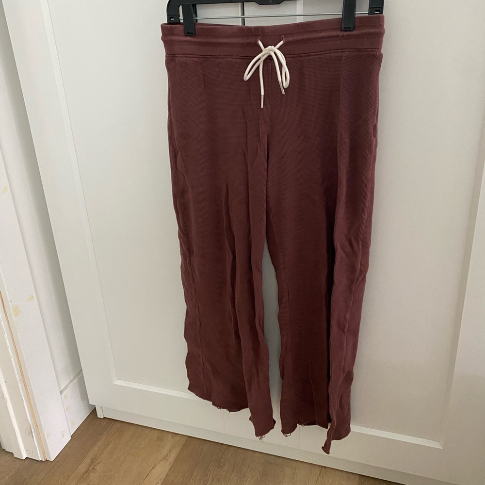 MATE the Label Wide Leg Drawstring Pants in Dusty Rose